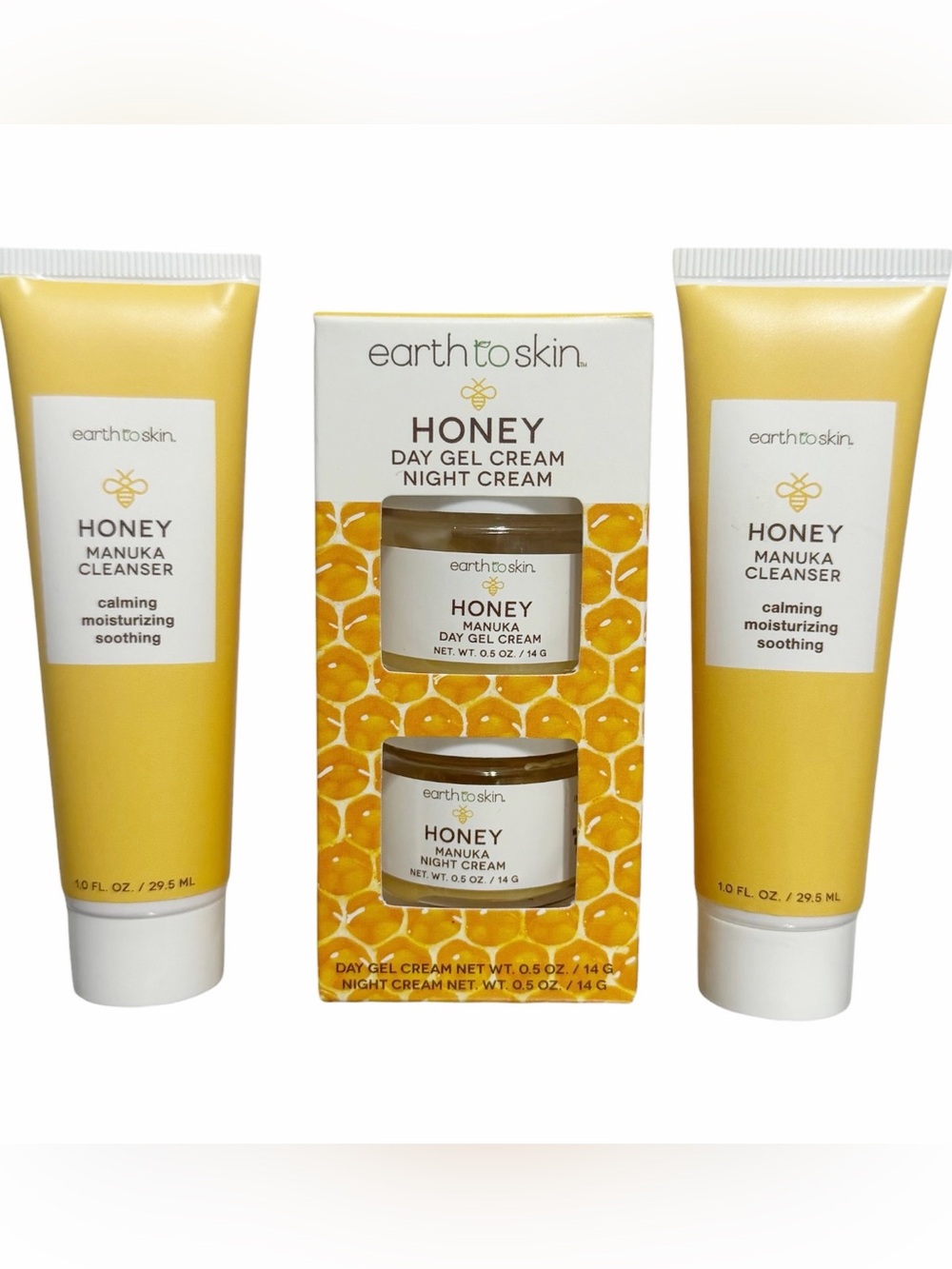 Earth to Skin HONEY MANUKA Day Gel Cream + Night Cream + 2 Cleansers